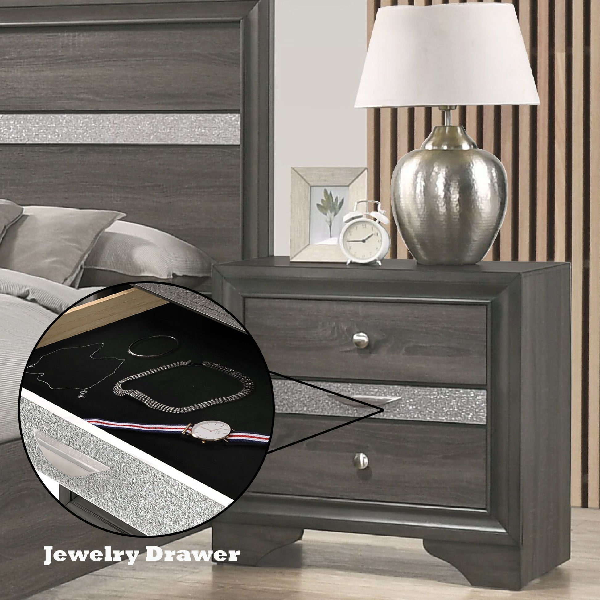 Naima - Chic Design Nightstand - The Sleep Loft - Online Mattress Showroom NYC