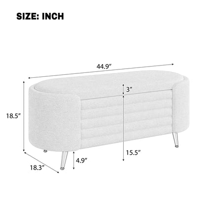 Modern Oval Storage Ottoman With Upholstery - The Sleep Loft - Online Mattress Showroom NYC