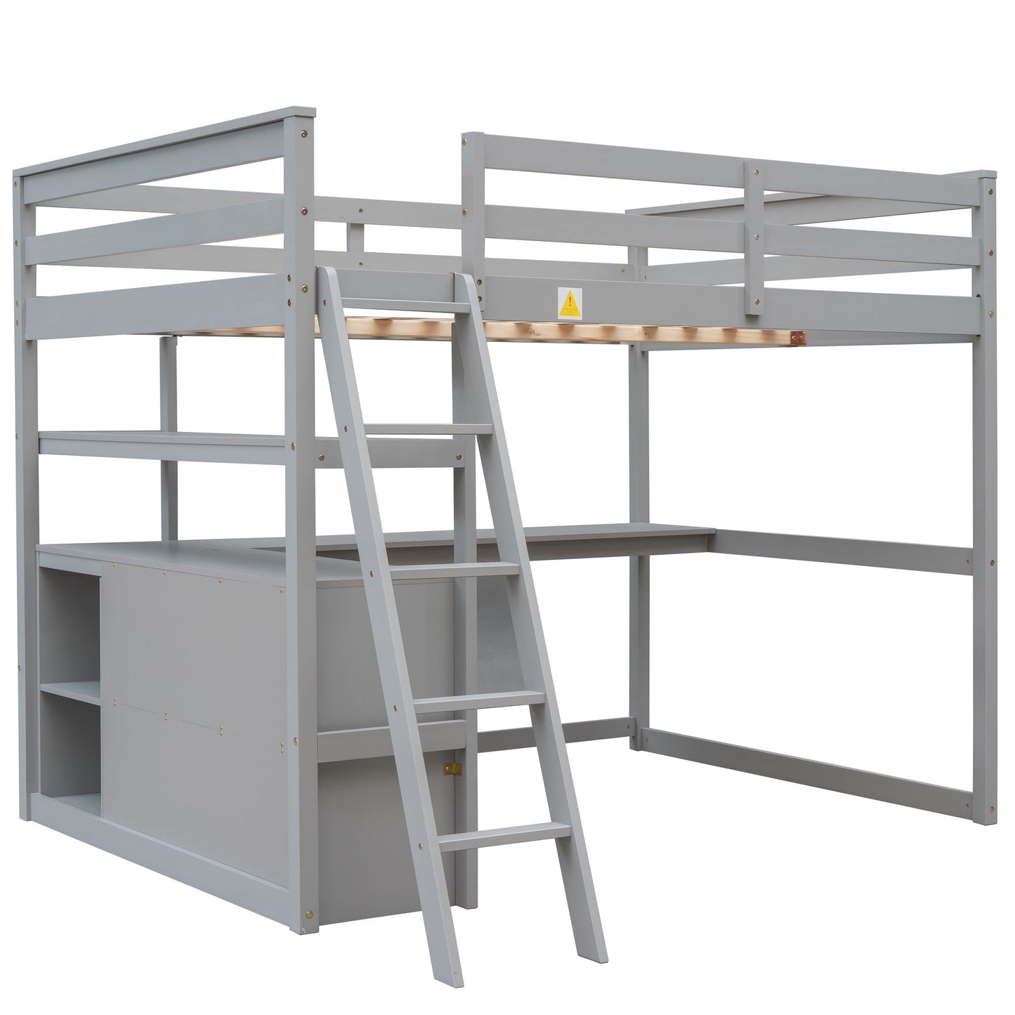 Modern Loft Bed With Built In Desk, Shelves, And 2 Drawers - The Sleep Loft - Online Mattress Showroom NYC