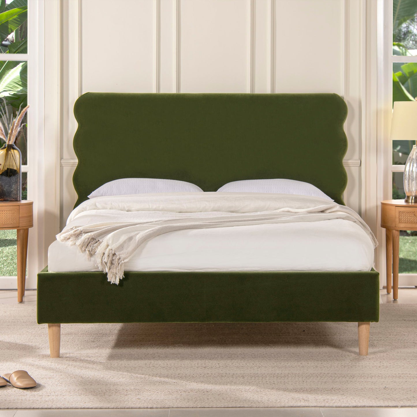Stockholm - Modern Wavy Headboard Platform Bed - The Sleep Loft - Online Mattress Showroom NYC