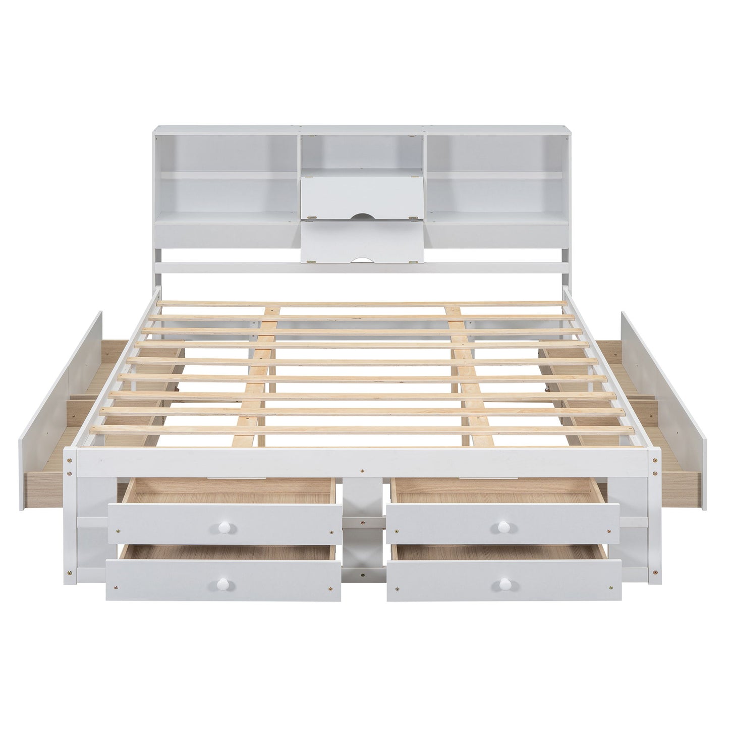 Platform Bed With Storage Headboard And 8 Drawers - The Sleep Loft - Online Mattress Showroom NYC