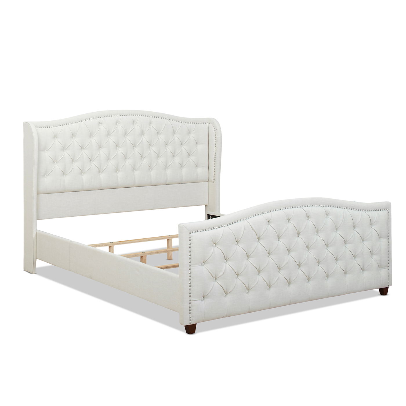 Marcella - Upholstered Shelter Headboard Bed Set - The Sleep Loft - Online Mattress Showroom NYC