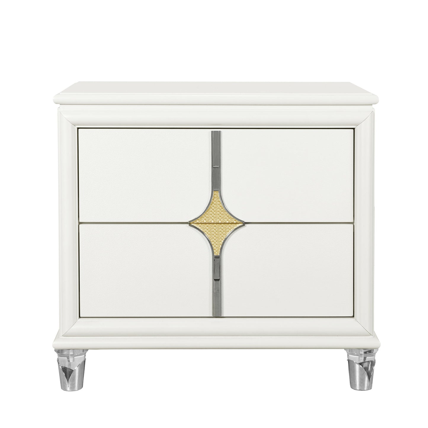 Uriuni - Nightstand - Gold / White - The Sleep Loft - Online Mattress Showroom NYC
