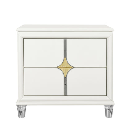 Uriuni - Nightstand - Gold / White - The Sleep Loft - Online Mattress Showroom NYC