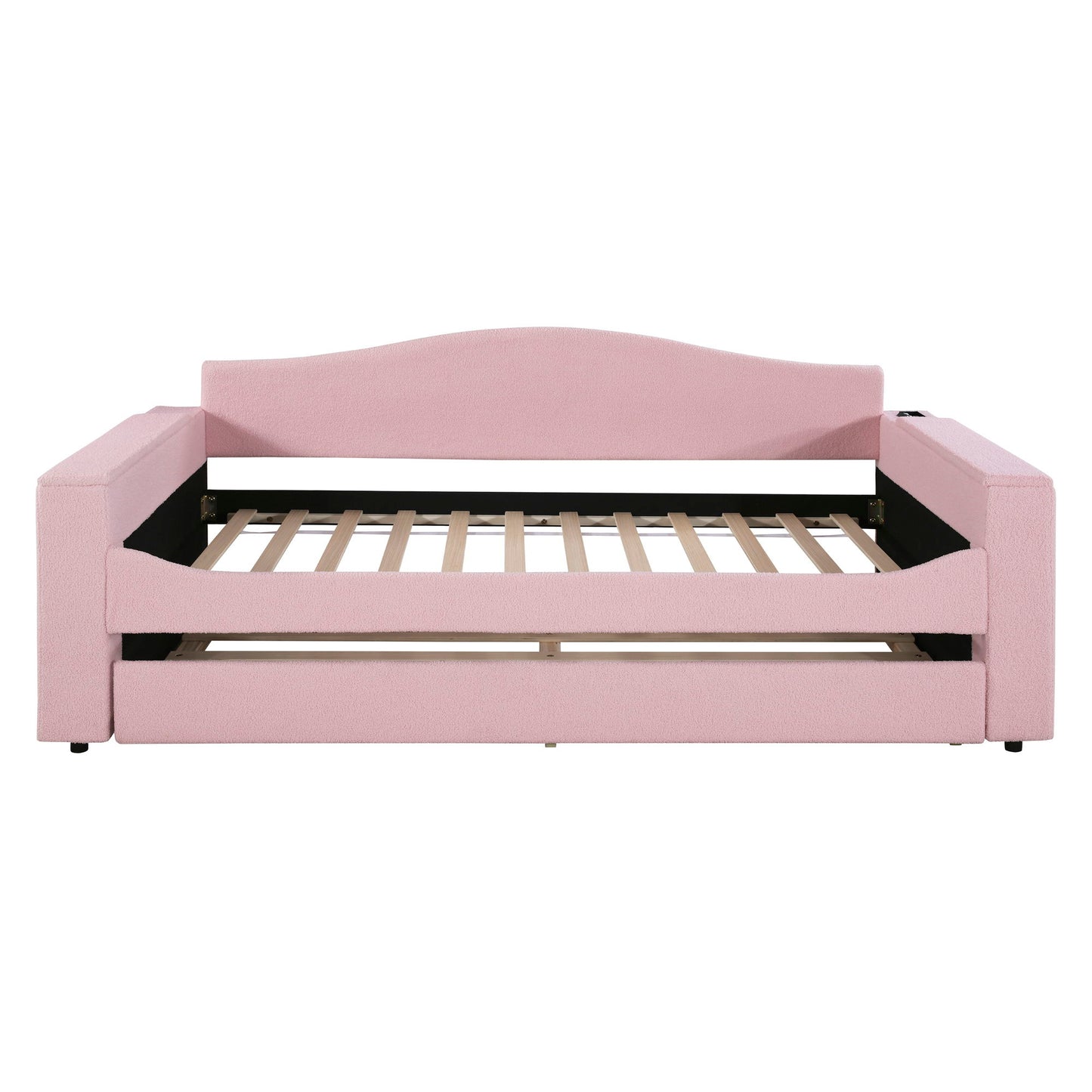 Upholstered Daybed With Storage Armrests, Trundle And Latest Integrated tooth Audio System - The Sleep Loft - Online Mattress Showroom NYC