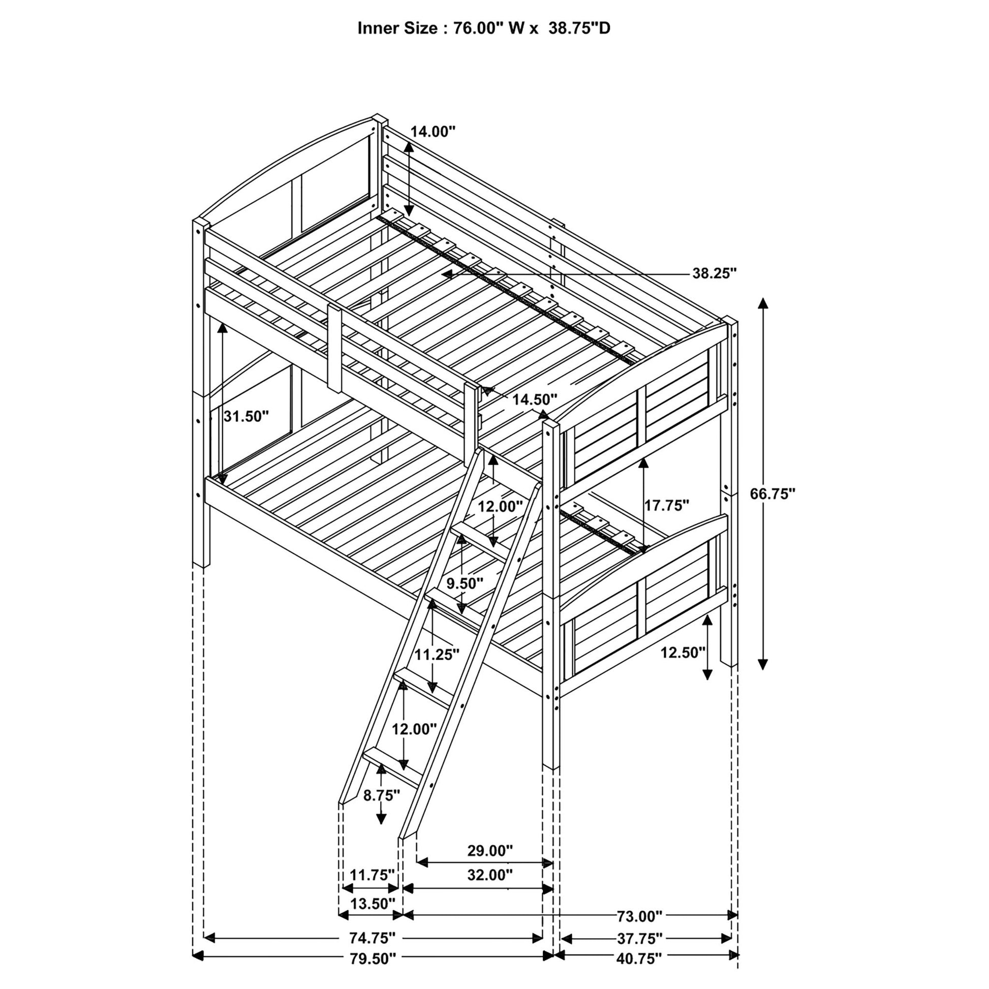 Wiley - Bunk Bed With Ladder - The Sleep Loft - Online Mattress Showroom NYC