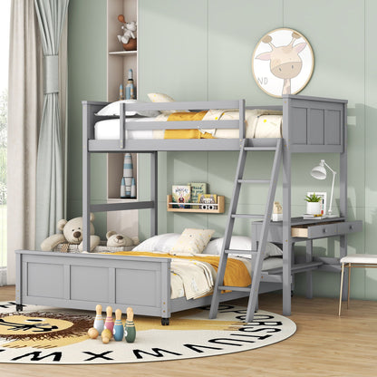 Full Over Full Bunk Bed With Desk - The Sleep Loft - Online Mattress Showroom NYC