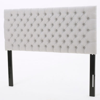 Queen Size Headboard With Button Tufting - Light Gray - The Sleep Loft - Online Mattress Showroom NYC