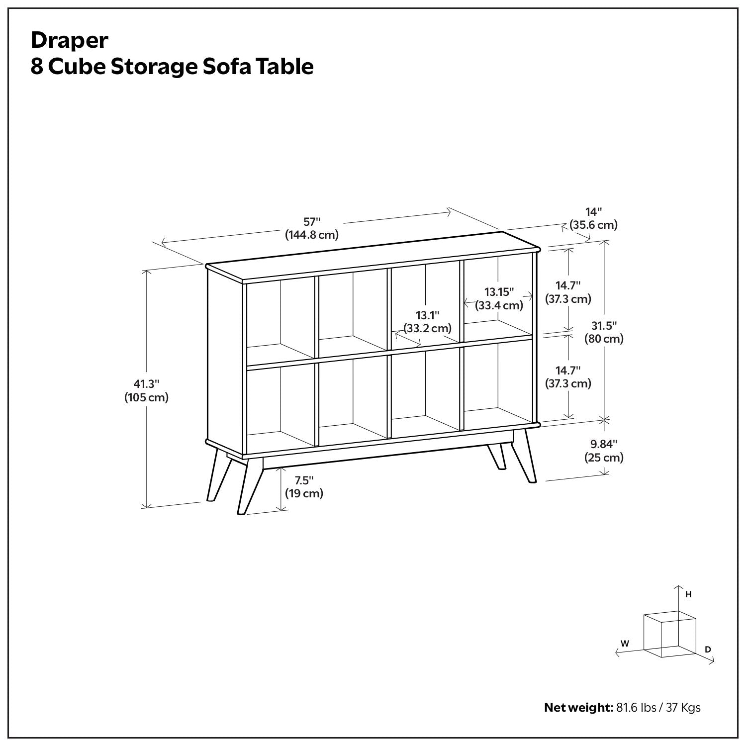 Draper - Handcrafted Low Bookcase - The Sleep Loft - Online Mattress Showroom NYC