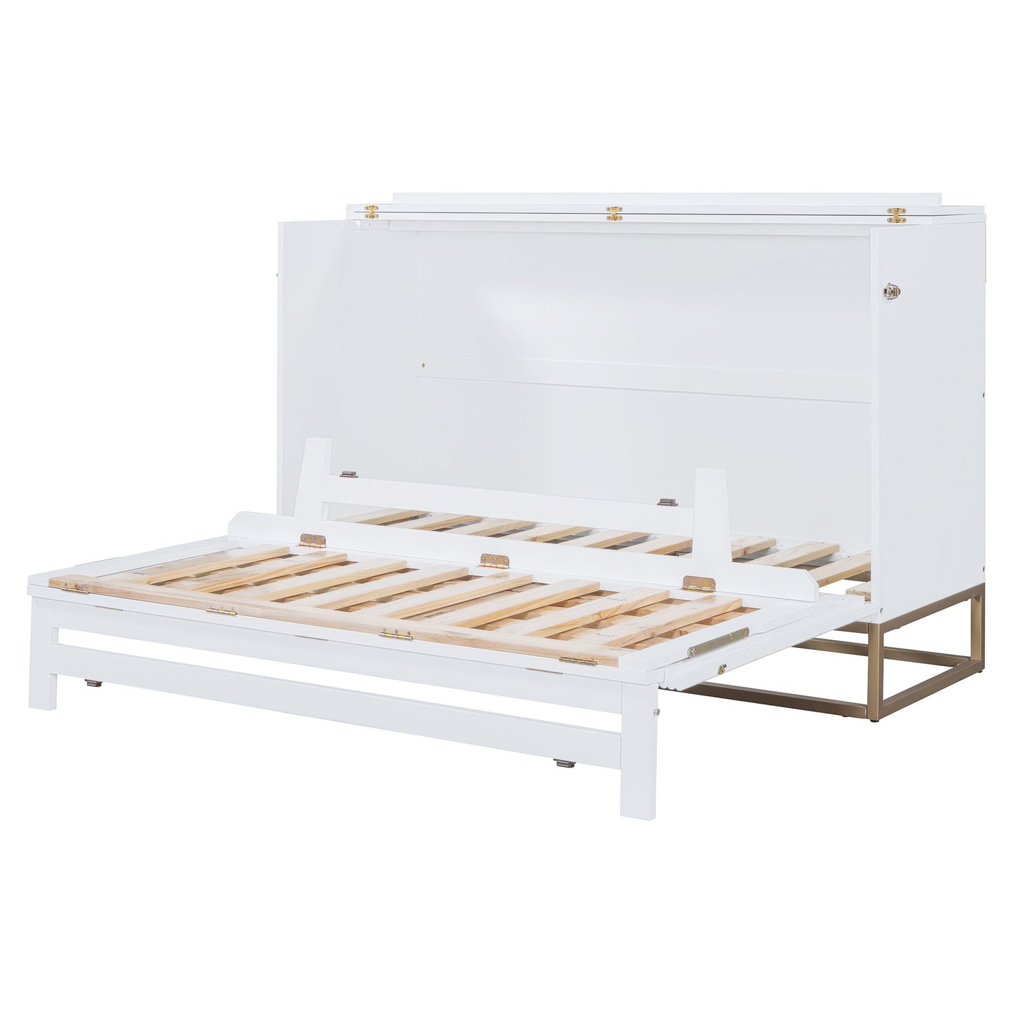 Murphy Bed With Frosted Glass Doors Design, Fake Drawers, Metal Legs - The Sleep Loft - Online Mattress Showroom NYC