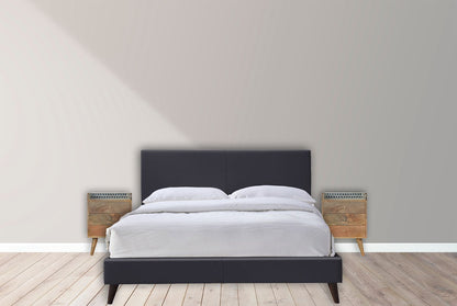 Inlay Bone Gallery Back Nightstand - Brown - The Sleep Loft - Online Mattress Showroom NYC