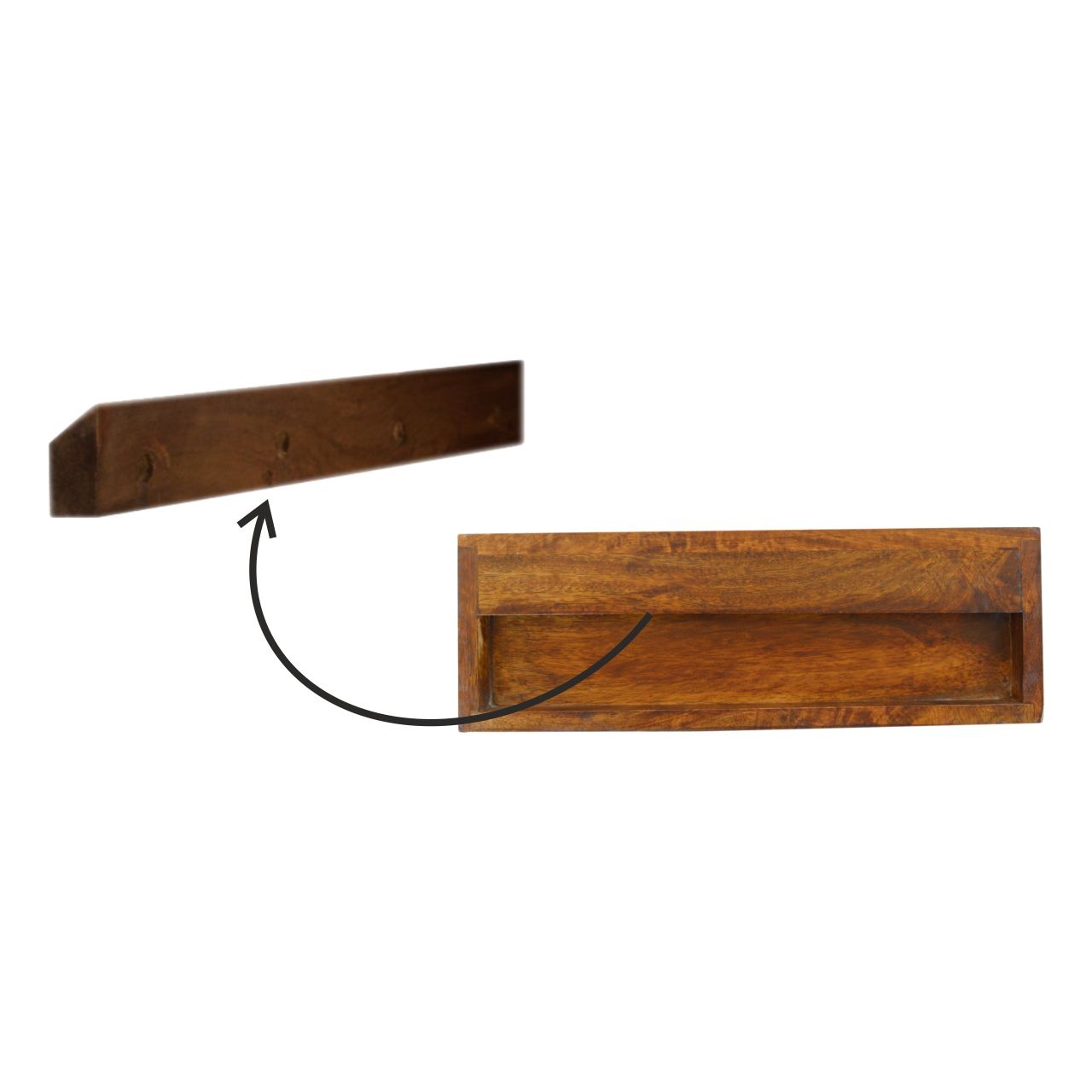 Floating Bedside Table - Chestnut - The Sleep Loft - Online Mattress Showroom NYC