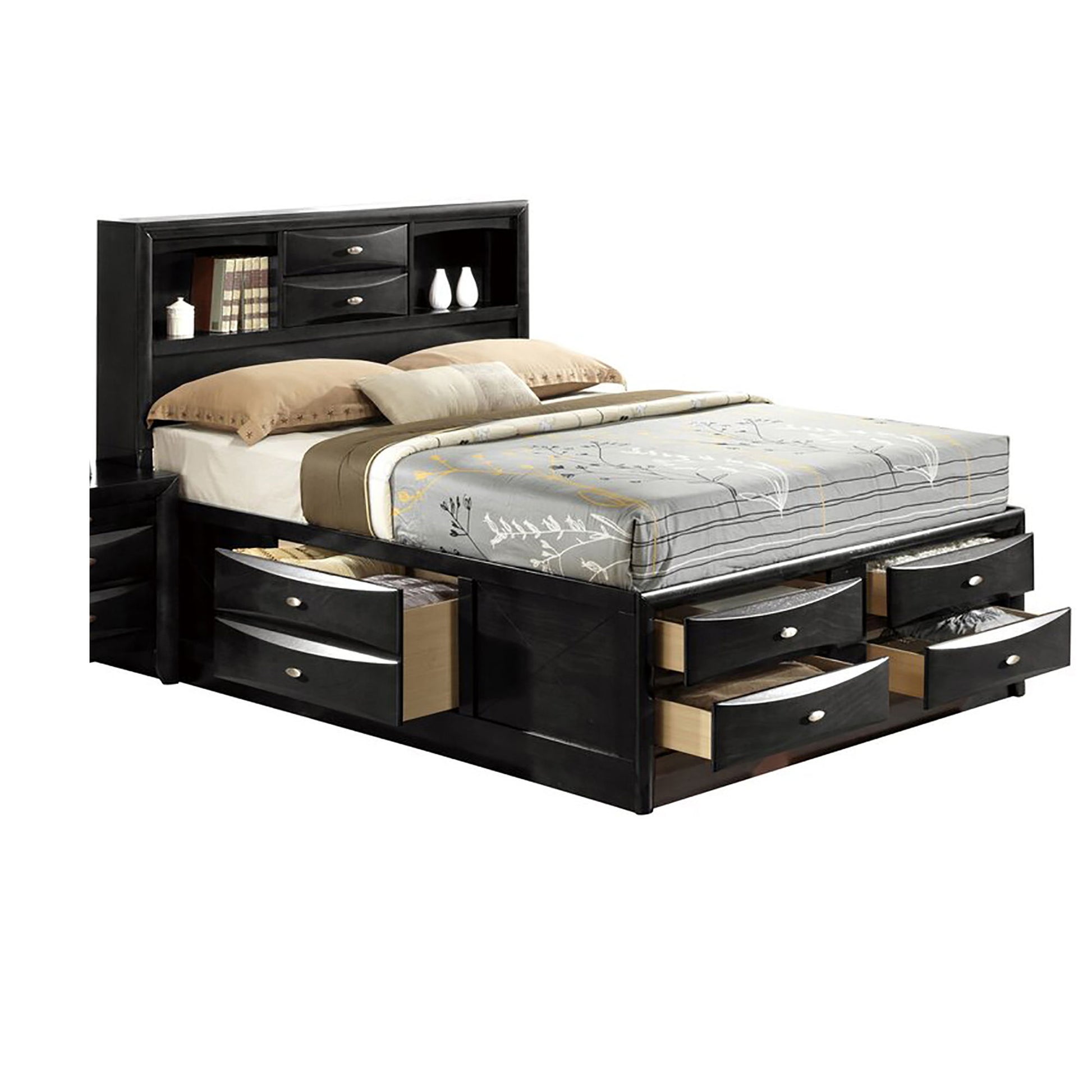 Lucille - Bed With Storage And Bookcase Headboard - The Sleep Loft - Online Mattress Showroom NYC