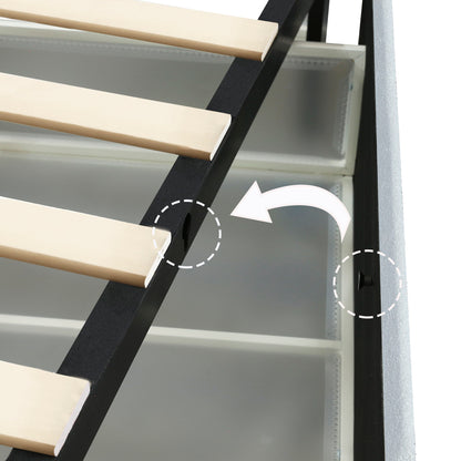 Anda - Boucle Upholstered Platform Bed With Patented Drawers Storage - Ivory - The Sleep Loft - Online Mattress Showroom NYC