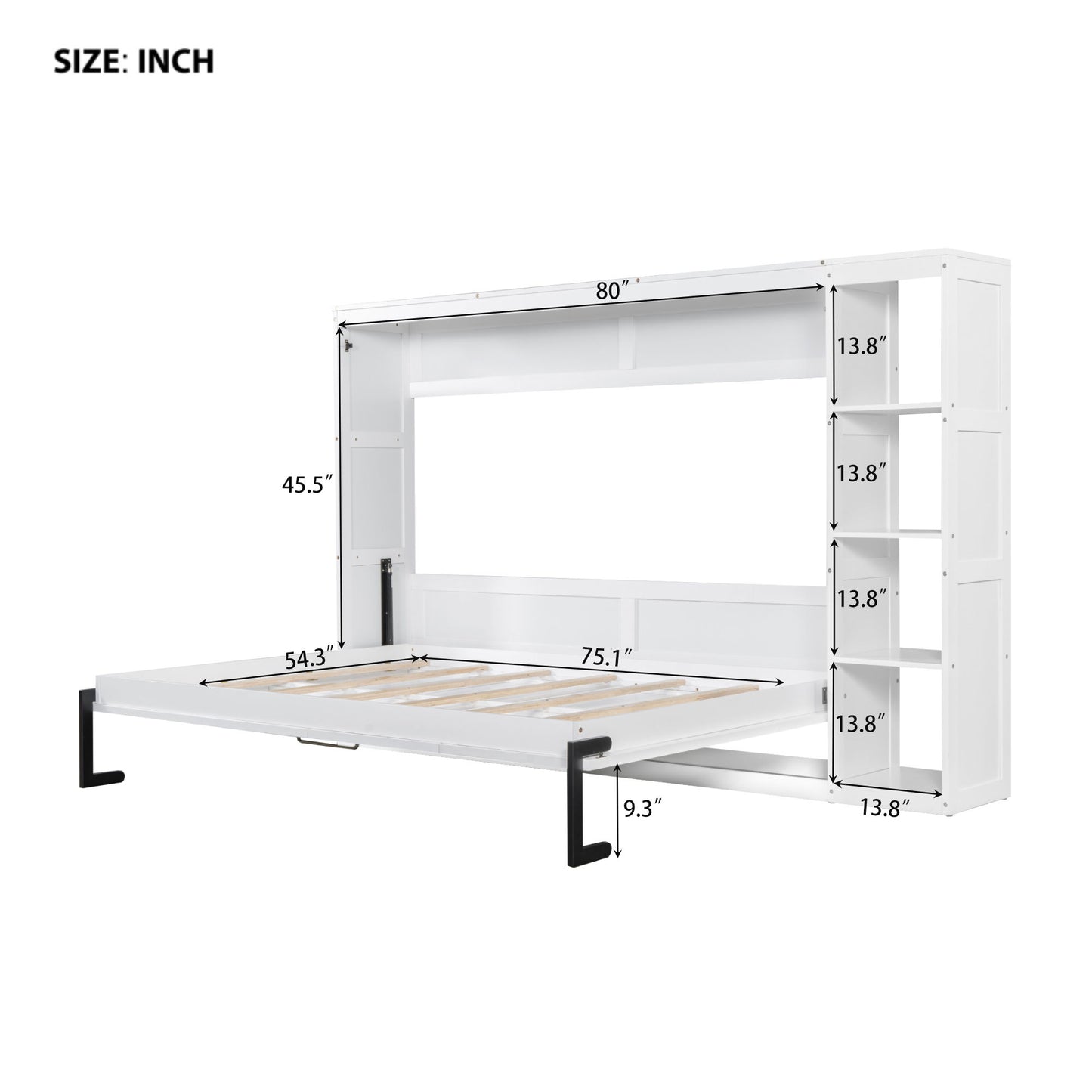Murphy Bed With Bookshelf And Storage - The Sleep Loft - Online Mattress Showroom NYC