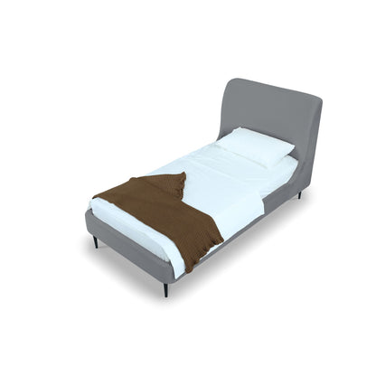 Twin Bed With Curved Headboard - Gray / Black - The Sleep Loft - Online Mattress Showroom NYC