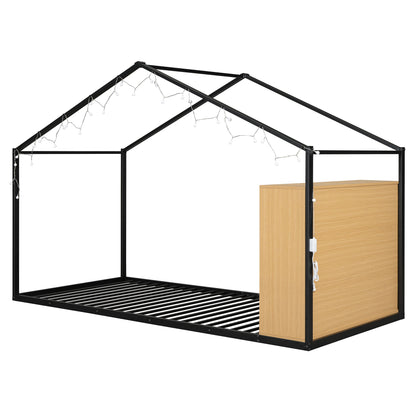 Bed House Frame With Shelves And Lights - The Sleep Loft - Online Mattress Showroom NYC