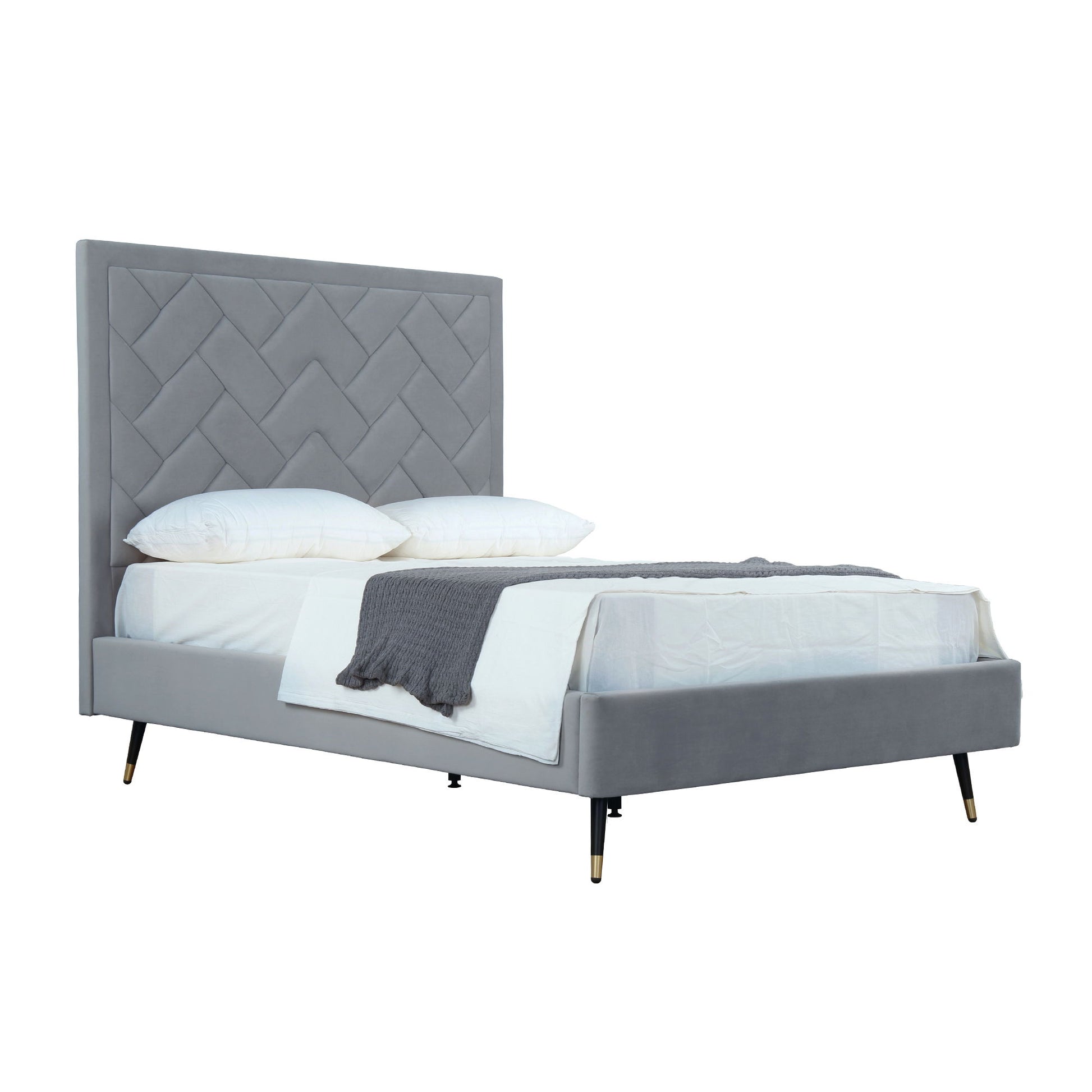 Crosby - Bed With Upholstered Headboard And Slats - The Sleep Loft - Online Mattress Showroom NYC