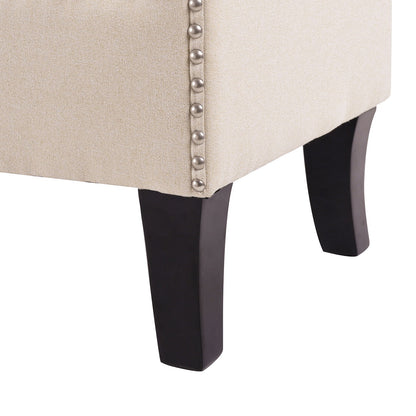 Kathy - Roll Arm Entryway Accent Bench - Sky Neutral Beige - The Sleep Loft - Online Mattress Showroom NYC