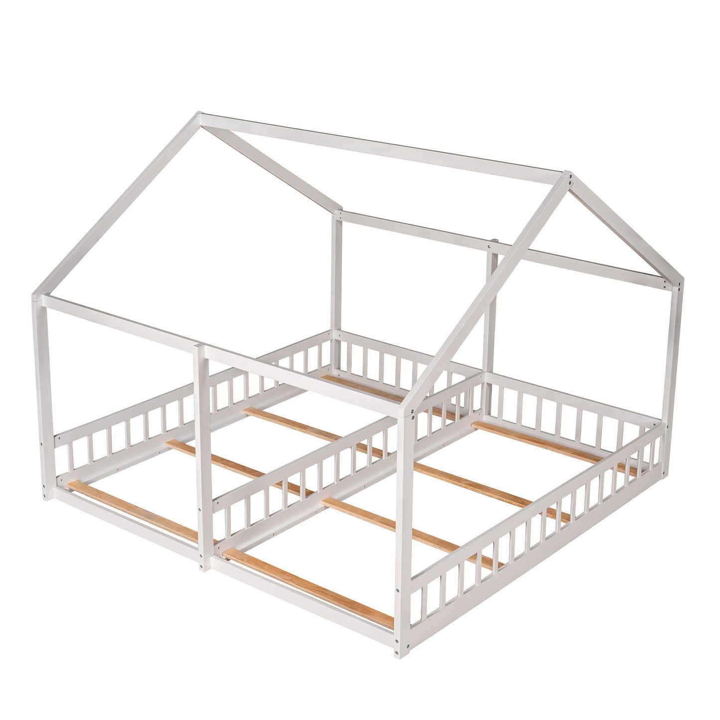 House Platform Beds, 2 Shared Beds, Metal Frame With Guardrails - The Sleep Loft - Online Mattress Showroom NYC