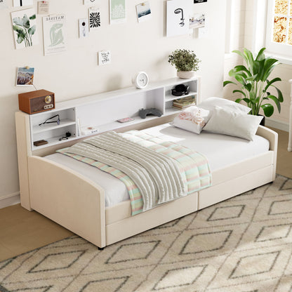 Luxurious Upholstered Platform Bed With Storage Drawers - The Sleep Loft - Online Mattress Showroom NYC