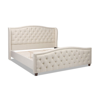 Fontana - Handcrafted Wingback Upholstered Platform Bed Frame - The Sleep Loft - Online Mattress Showroom NYC