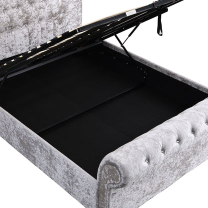 Hartfried - Queen Size Upholstered Storage Bed - Beige