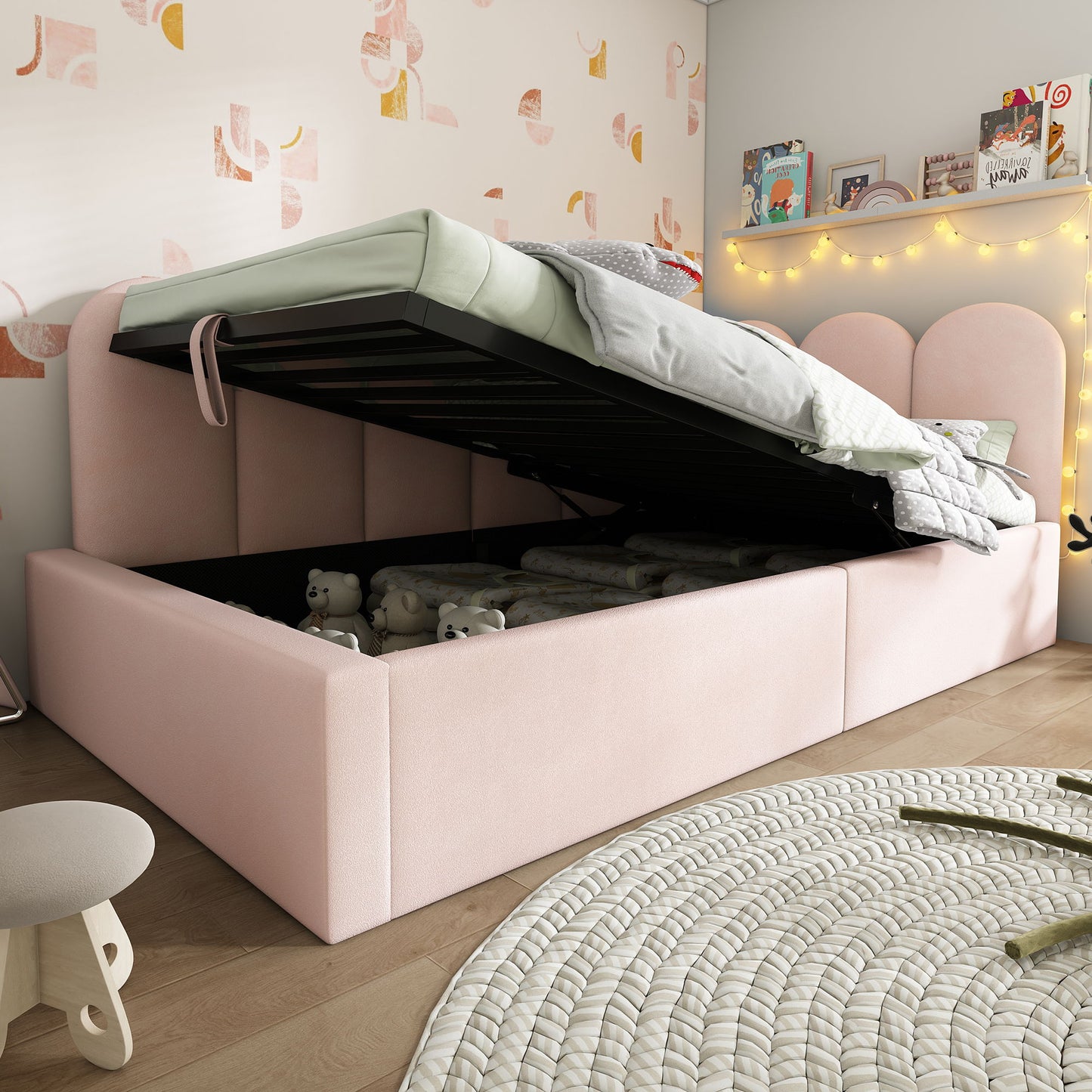 Upholstered Daybed With Metal Slatted Base - The Sleep Loft - Online Mattress Showroom NYC
