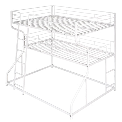 Industrial Triple Bunk Bed With Dual Ladders Frame, Space Saving Design - The Sleep Loft - Online Mattress Showroom NYC