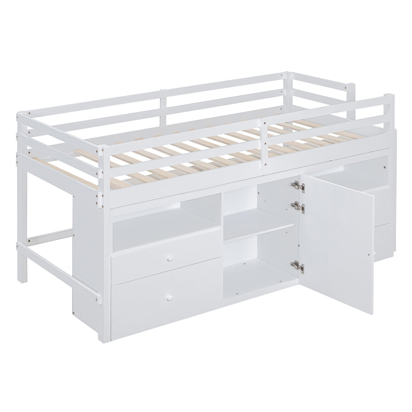 Loft Bed With 4 Drawers, Underneath Cabinet And Shelves - The Sleep Loft - Online Mattress Showroom NYC