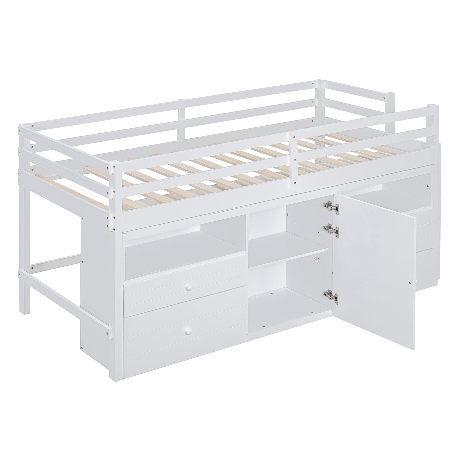 Loft Bed With 4 Drawers, Underneath Cabinet And Shelves - The Sleep Loft - Online Mattress Showroom NYC