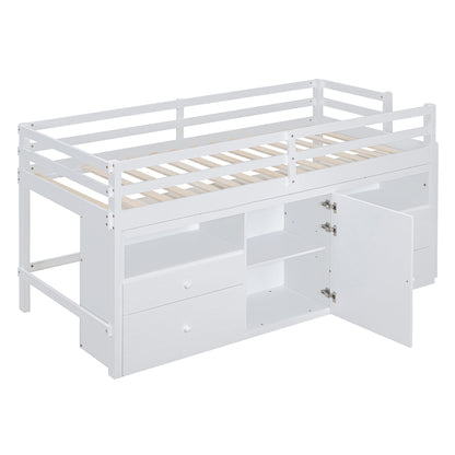 Loft Bed With 4 Drawers, Underneath Cabinet And Shelves - The Sleep Loft - Online Mattress Showroom NYC