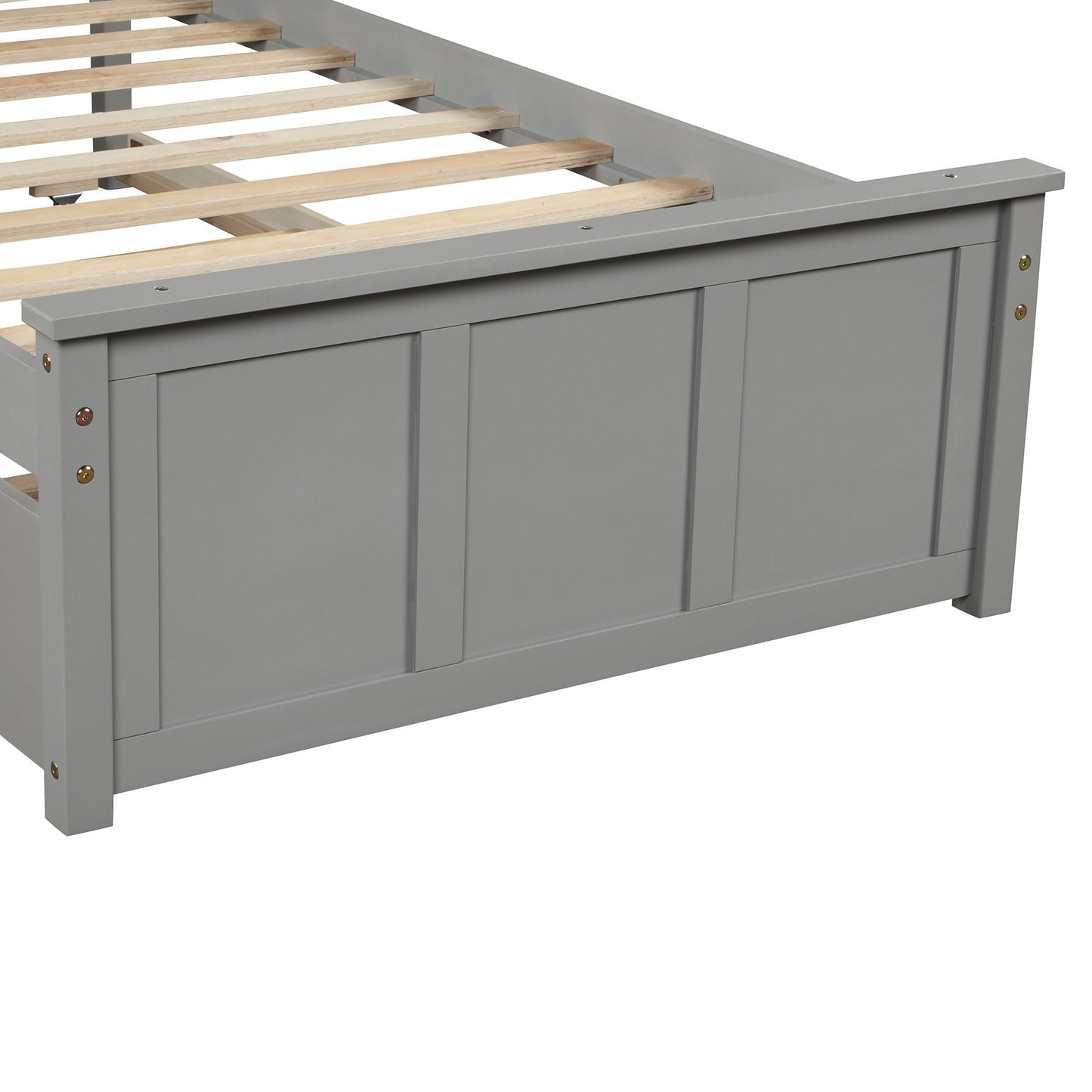 Platform Bed With Twin Trundle And Frame, Twin Size - Gray - The Sleep Loft - Online Mattress Showroom NYC