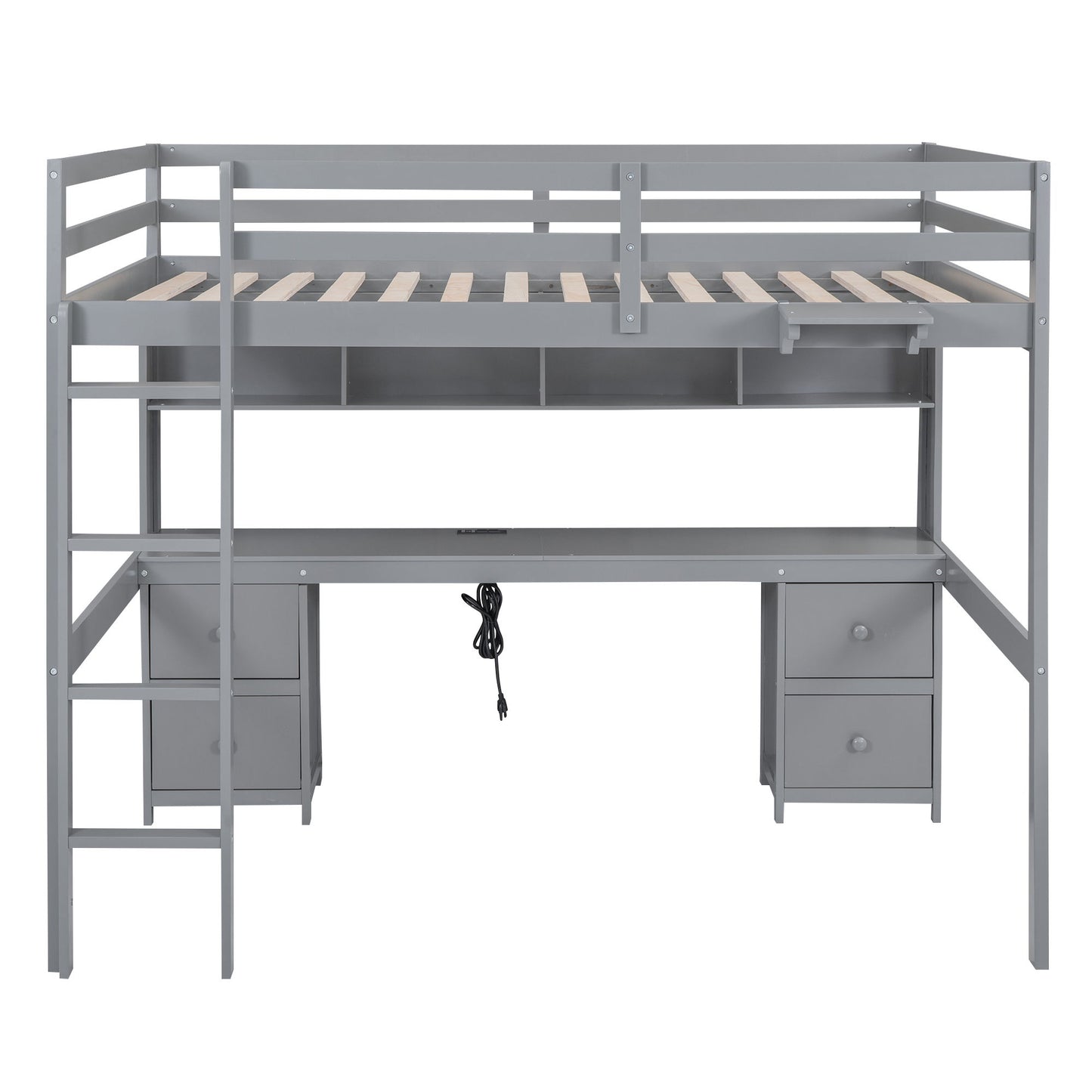 Loft Bed With Desk, Cabinets, Drawers, Charging Station And Bedside Tray - The Sleep Loft - Online Mattress Showroom NYC
