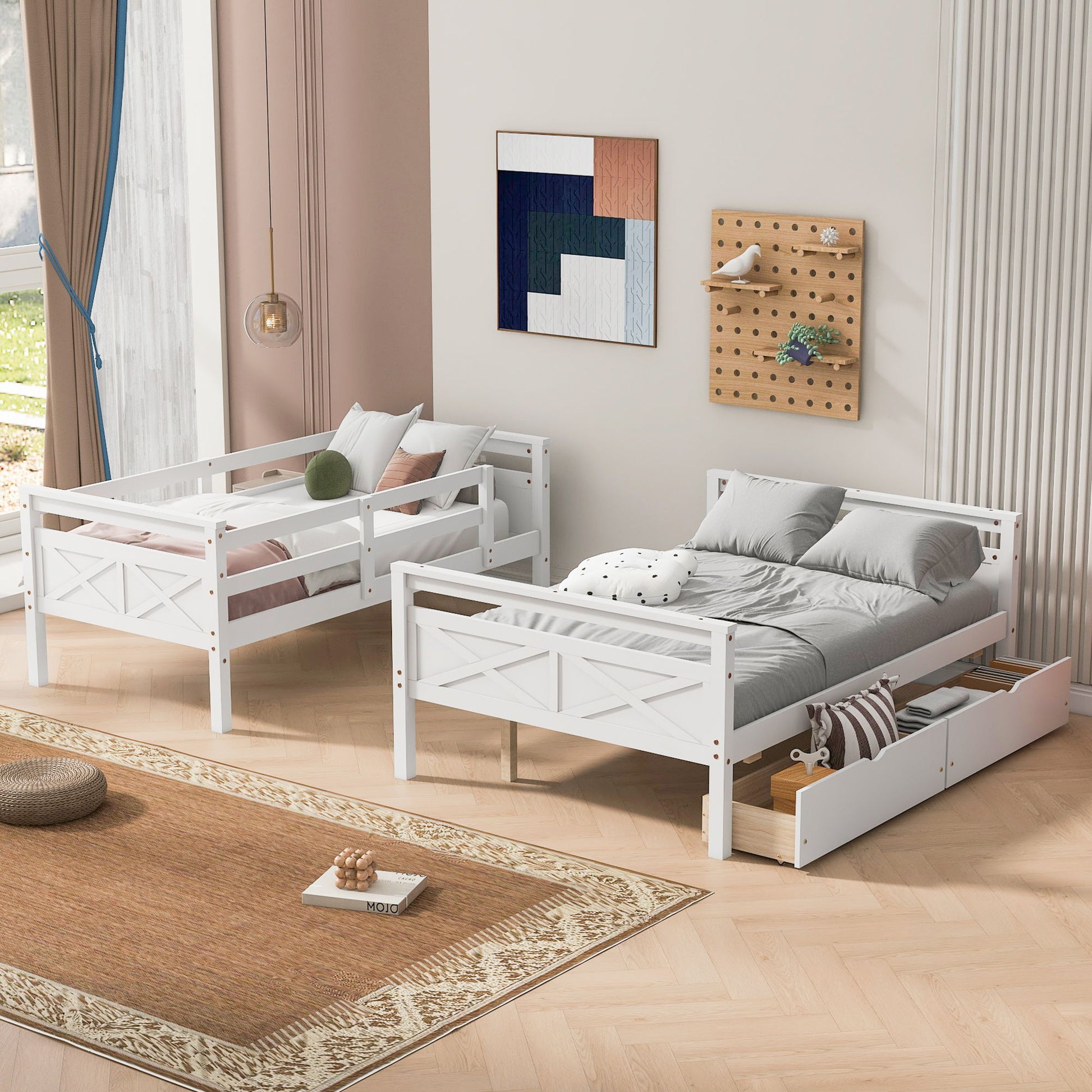 Bunk Bed With Ladder And Safety Guardrail - The Sleep Loft - Online Mattress Showroom NYC