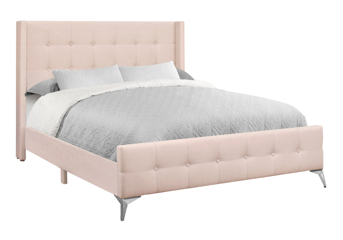 Queen Size Bed Upholstered - Pink - The Sleep Loft - Online Mattress Showroom NYC
