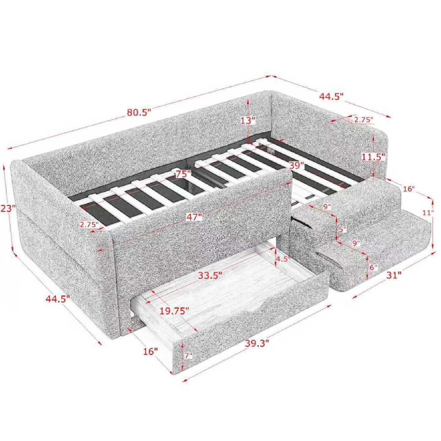 Safe Kids Bed With Guardrails And Storage - The Sleep Loft - Online Mattress Showroom NYC