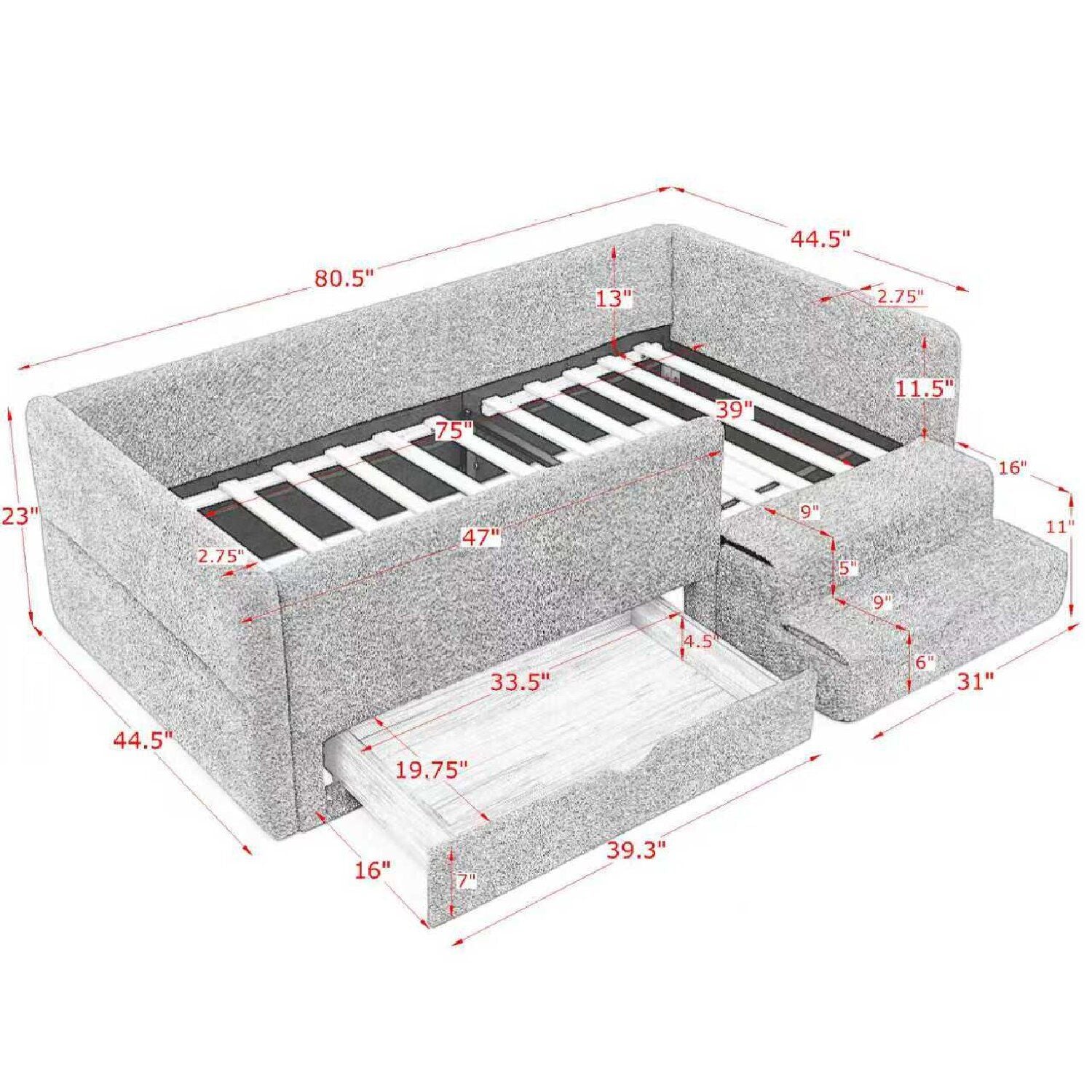 Safe Kids Bed With Guardrails And Storage - The Sleep Loft - Online Mattress Showroom NYC