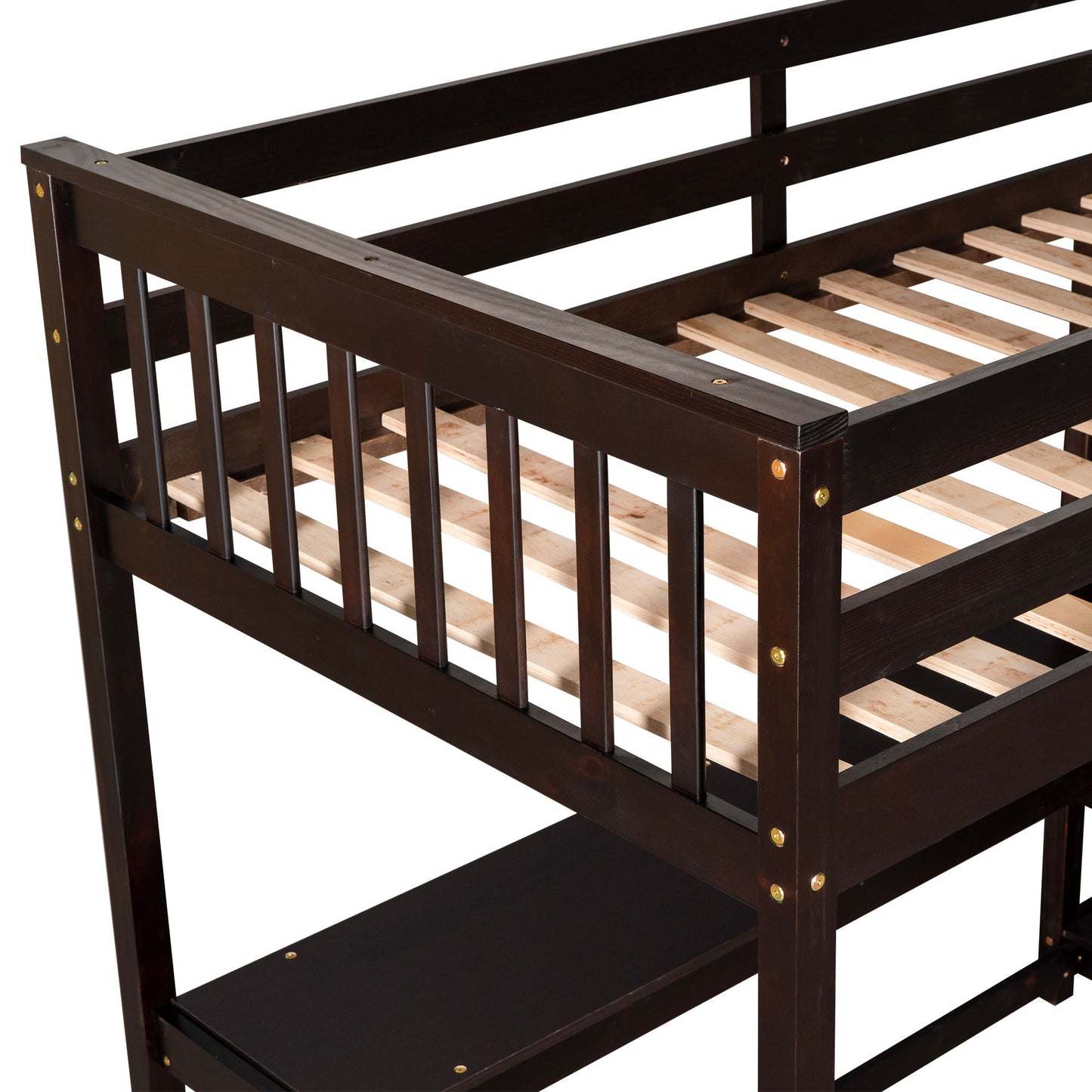 Loft Bed With Storage Shelves And Under Bed Desk - The Sleep Loft - Online Mattress Showroom NYC