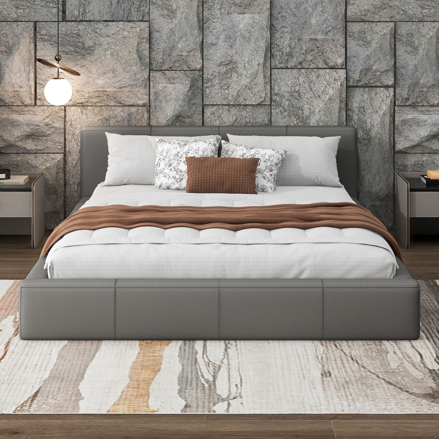 Stylish Upholstered Bed With Birch Wood Frame - The Sleep Loft - Online Mattress Showroom NYC
