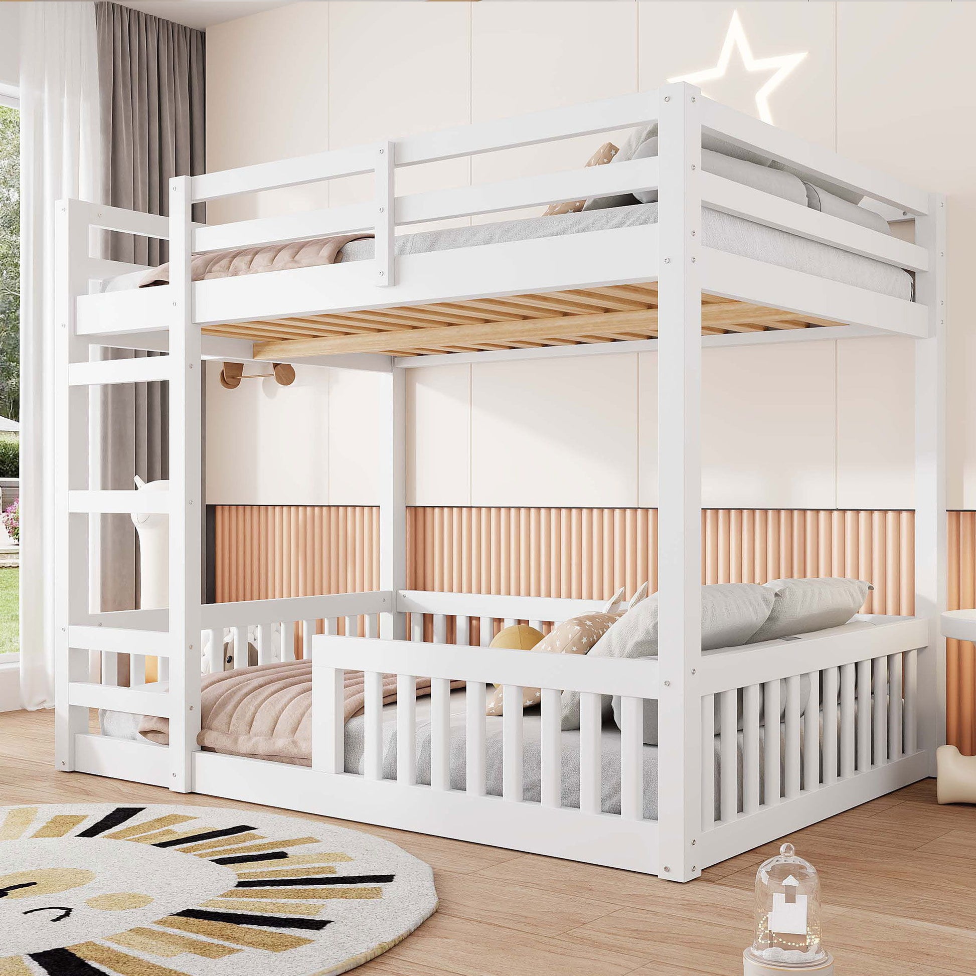 Stylish Bunk Bed With Ladder And Guardrails - The Sleep Loft - Online Mattress Showroom NYC