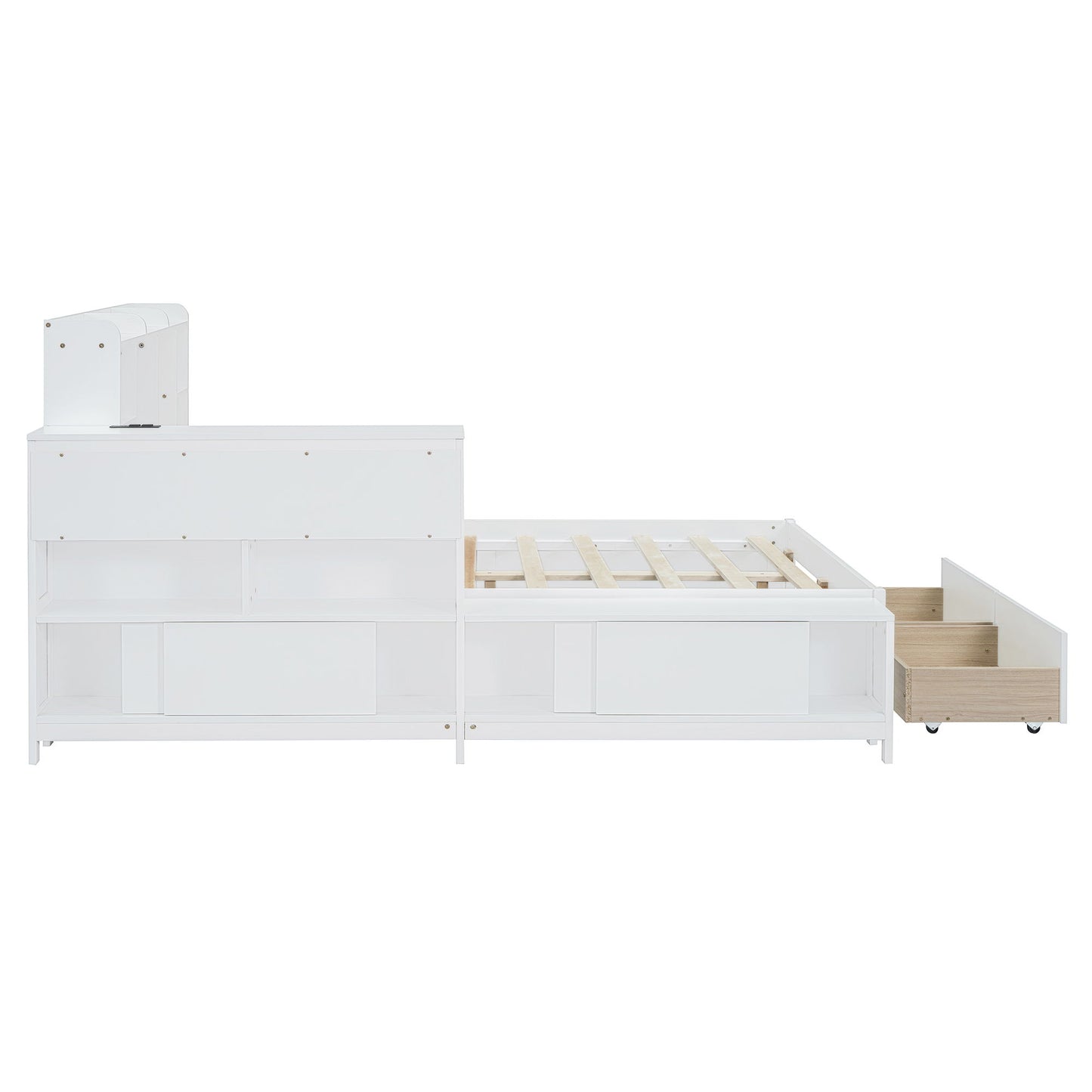Platform Bed With Multi Functional Storage Space, Nightstand, 2 Drawers, USB Ports And Desk - The Sleep Loft - Online Mattress Showroom NYC