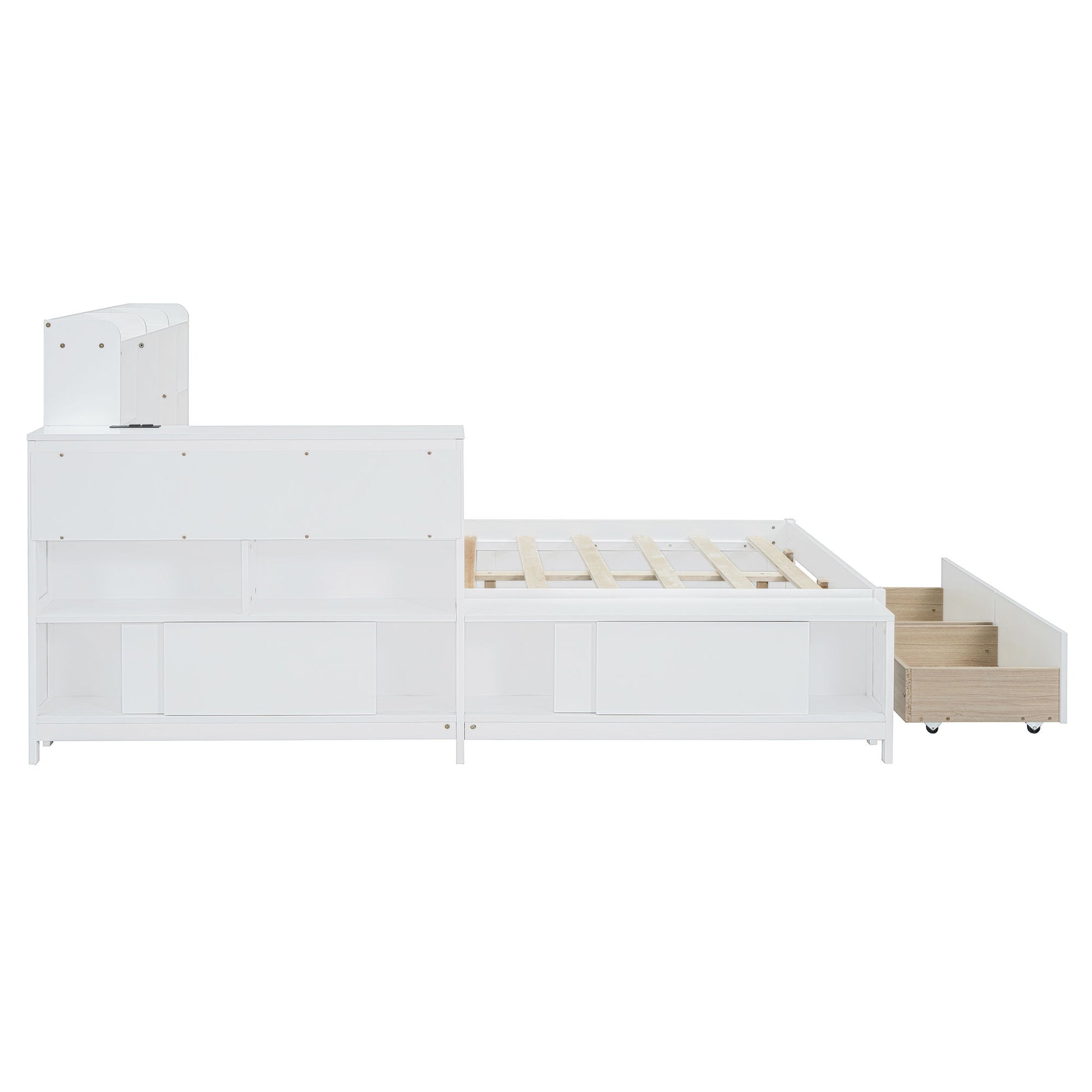Platform Bed With Multi Functional Storage Space, Nightstand, 2 Drawers, USB Ports And Desk - The Sleep Loft - Online Mattress Showroom NYC