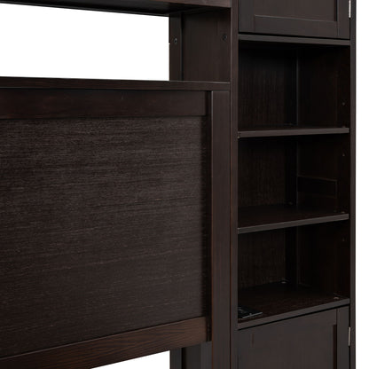 Bed With All In One Cabinet, Shelf And Sockets, Twin Long Trundle - The Sleep Loft - Online Mattress Showroom NYC