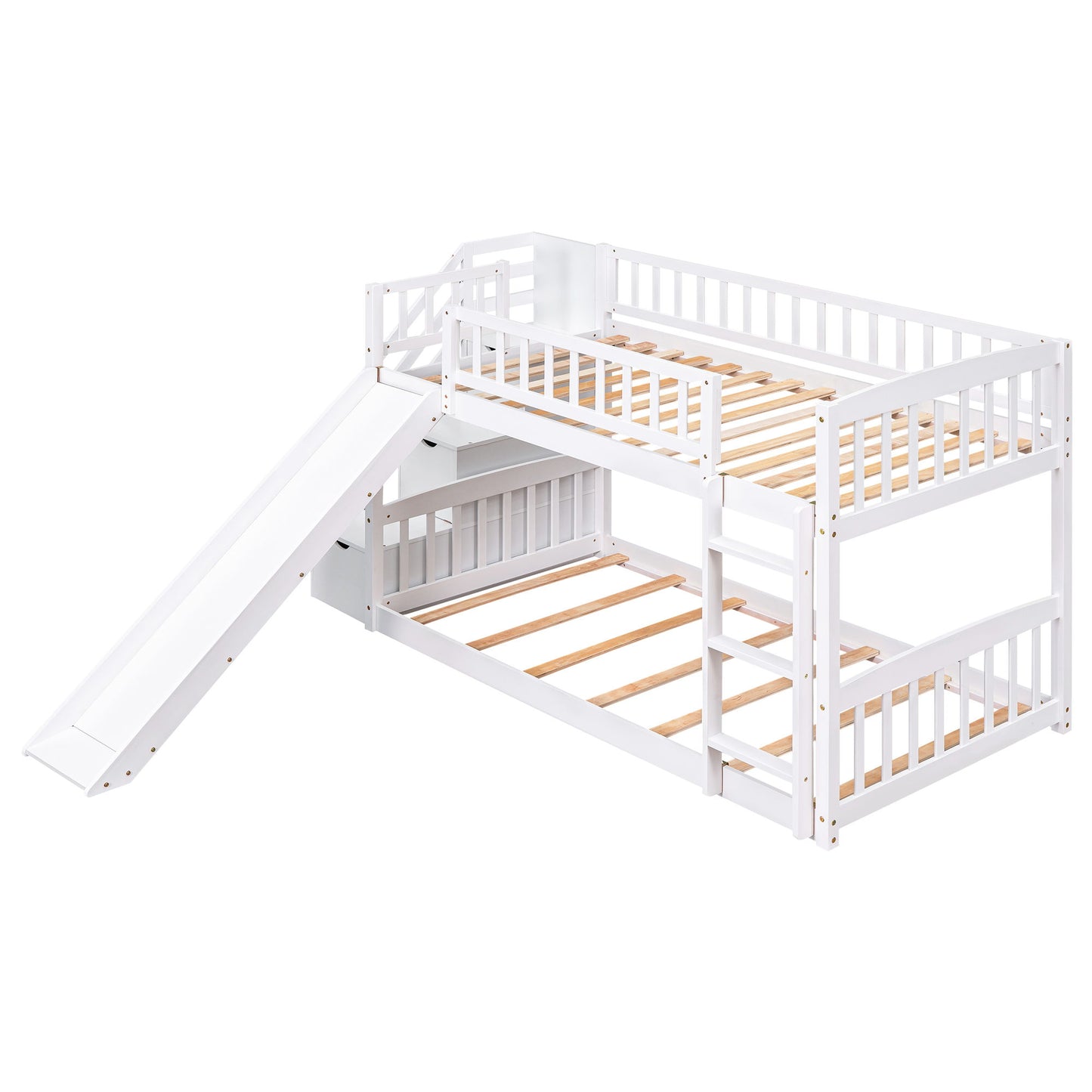 Twin Over Twin Stairway Bunk Bed With Two Drawers And Slide - The Sleep Loft - Online Mattress Showroom NYC