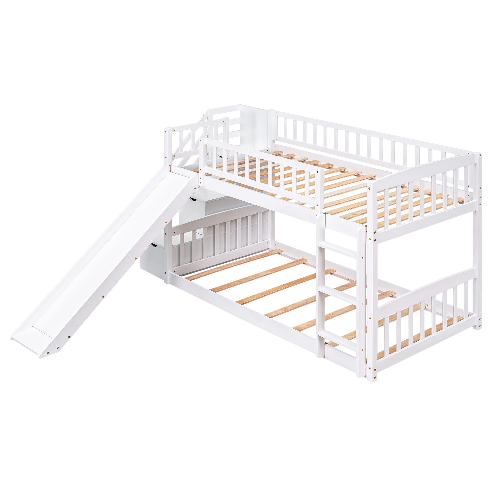 Twin Over Twin Stairway Bunk Bed With Two Drawers And Slide - The Sleep Loft - Online Mattress Showroom NYC