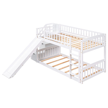 Twin Over Twin Stairway Bunk Bed With Two Drawers And Slide - The Sleep Loft - Online Mattress Showroom NYC