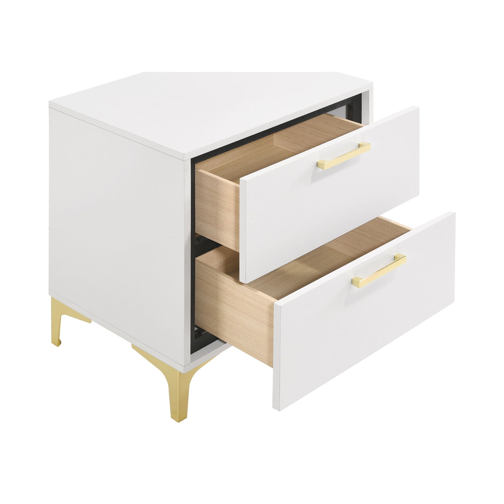 Karena - 2 Drawer Rectangular Nightstand - White - The Sleep Loft - Online Mattress Showroom NYC
