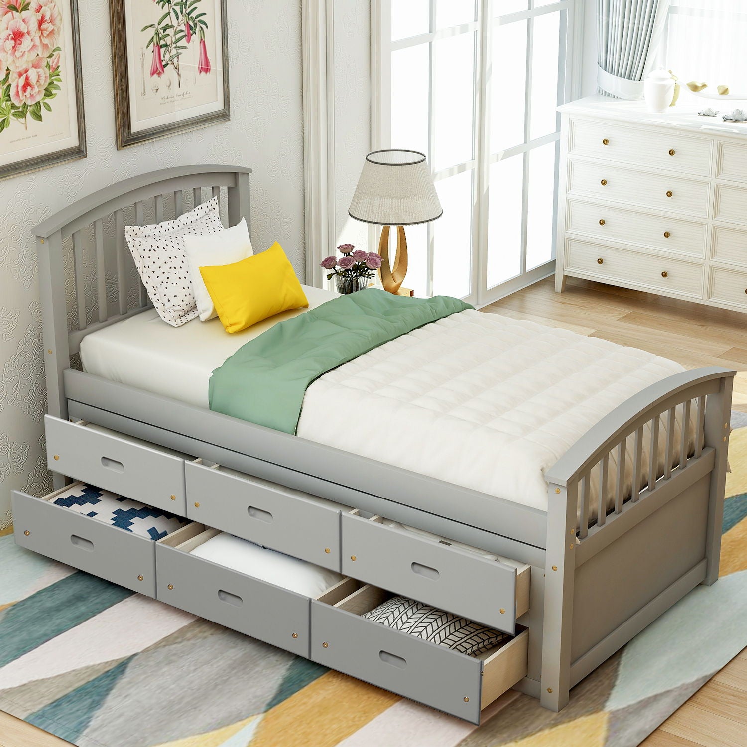 Platform Storage Bed Solid Wood Bed With 6 Drawers - The Sleep Loft - Online Mattress Showroom NYC