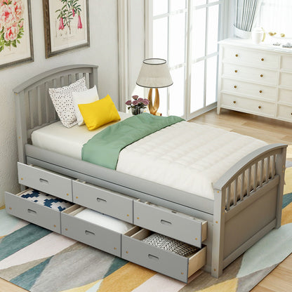 Platform Storage Bed Solid Wood Bed With 6 Drawers - The Sleep Loft - Online Mattress Showroom NYC